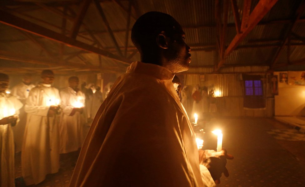 Christmas eve vigil mass in the Fort Jesus area of Nairobi, Kenya, December 25, 2019