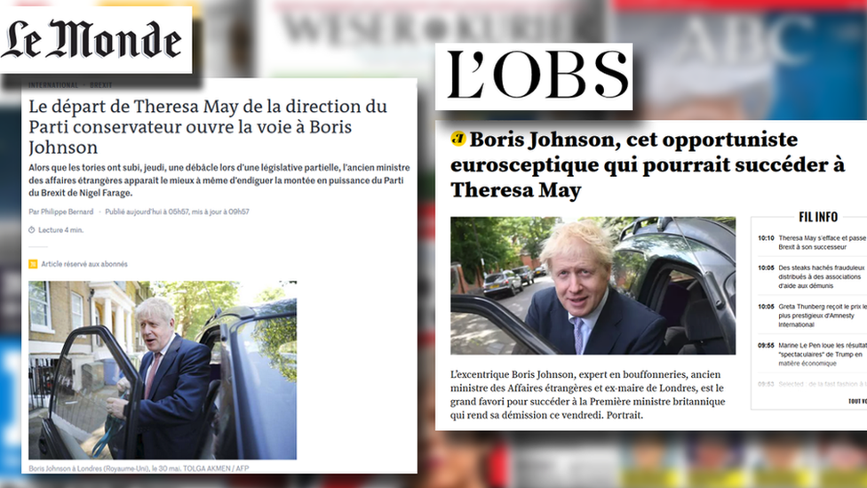 Статьи во французской прессе о шансах Бориса Джонсона на лидерство