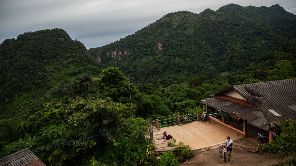 La montaña donde los niños quedaron atrapados el 7 de julio en Chiang Rai