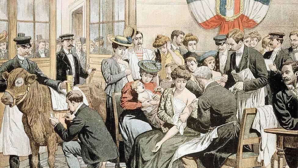 Campaña de vacunación en Francia, en 1905.