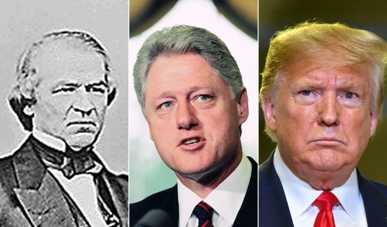 Andrew Johnson, Clinton ve Trump Amerikan tarihinde azledilen başkanlar. Nixon azil oylaması yapılmada istifa etmişti