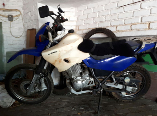 La moto de Stephen fue enviada de regreso a Sudáfrica después de su secuestro. La moto de Stephen McGown (Foto: Stephen McGown)