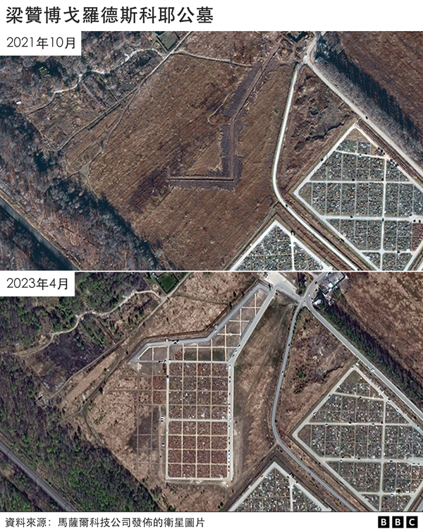 衛星圖片顯示墓地已大幅擴建。