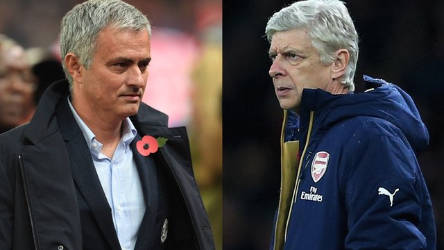 Chelsea's Jose Mourinho and Arsenal's Arsene Wenger