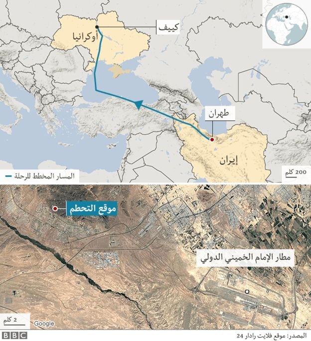 تحطم طائرة أوكرانية في إيران