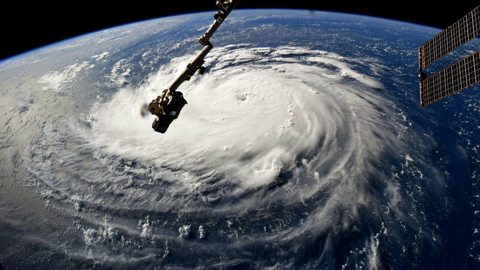 El huracán Florence visto desde la Estación Espacial Internacional.