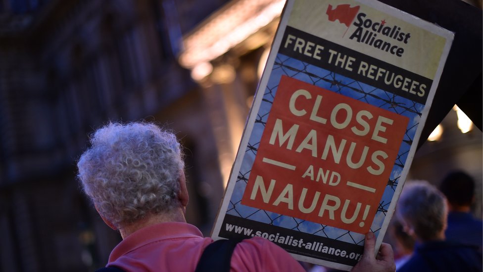 Протесты в Сиднее по поводу задержания беженцев на тихоокеанском острове Науру, 30 апреля 2016 г.