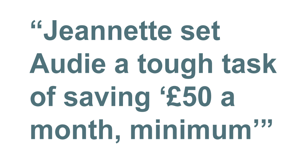 Цитата: Жаннет поставила Ауди трудную задачу сэкономить «50 фунтов стерлингов в месяц, минимум»