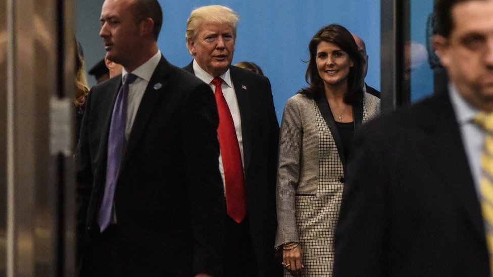 Trump y Haley en Naciones Unidas.