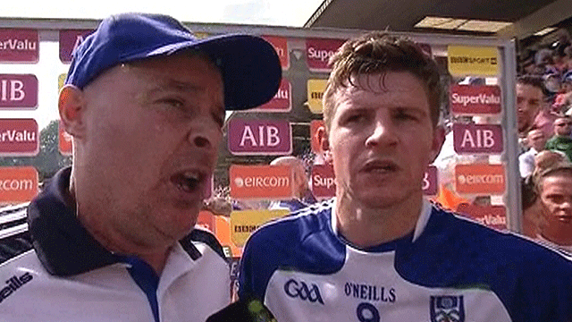 Monaghan manager Malachy O'Rourke and midfielder Darren Hughes