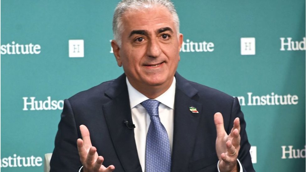 Reza Pahlavi speaking about events in Iran at the Hudson Institute in Washington, DC in January 2020