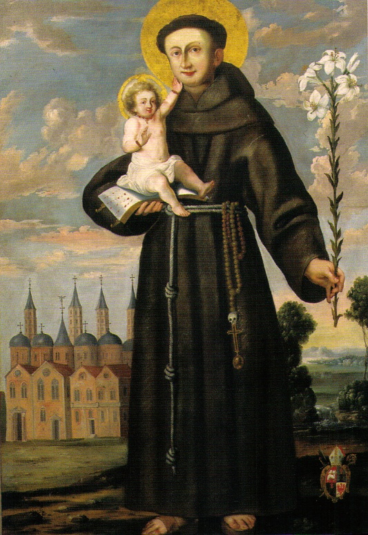Representação clássica de Santo Antônio, em pintura de Stephan Kessler