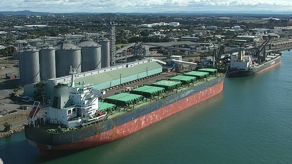 Грузовой перевозчик в порту Ньюкасла, Новый Южный Уэльс
