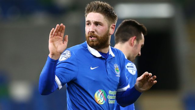 Linfield's Mark Stafford scored twice against Dungannon
