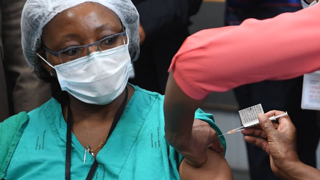 南非醫護人員在接種疫苗
