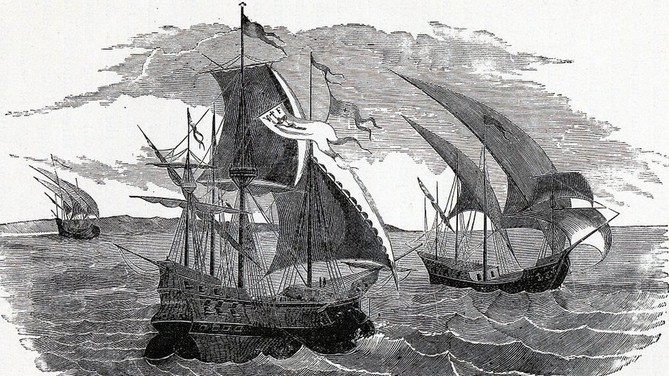 Ilustración barco Hernán Cortés