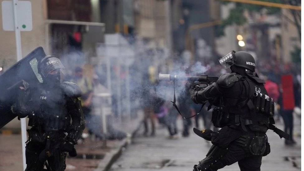 Bogota'da polis müdahalesi