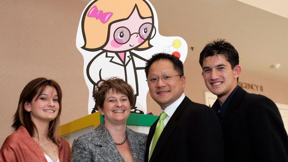 Džensen Huang sa porodicom (sleva nadesno) - ćerka Medison, žena Lori i sin Spenser