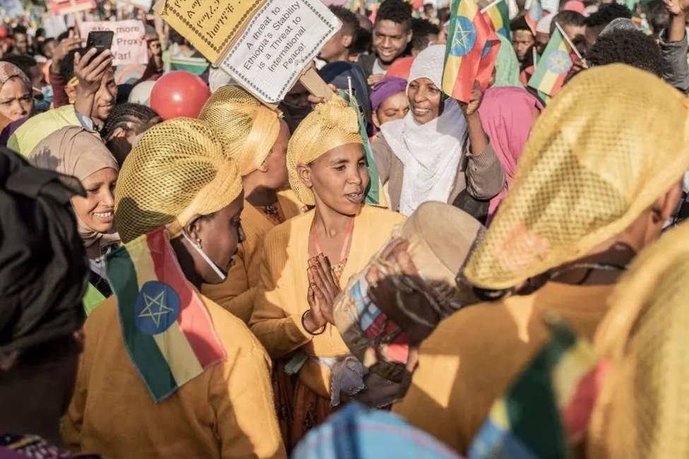 مظاهرة دعم للجيش الإثيوبي