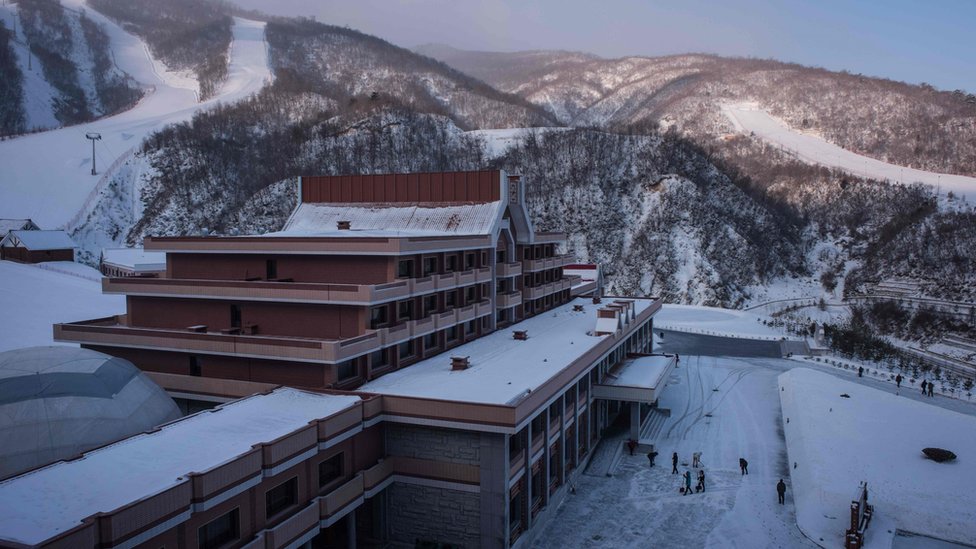 Image shows the Masikryong ski resort in North Korea