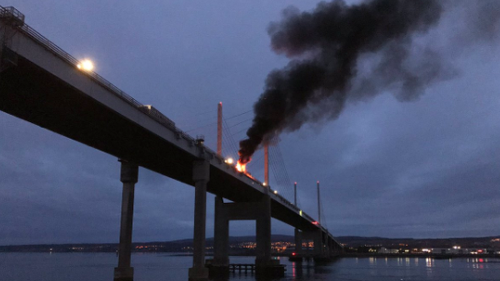 Kessock Bridge closed by lorry fire