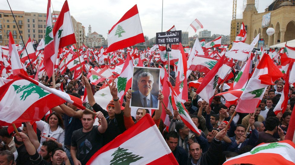 Протест сторонников Харири в Бейруте (07.03.05)