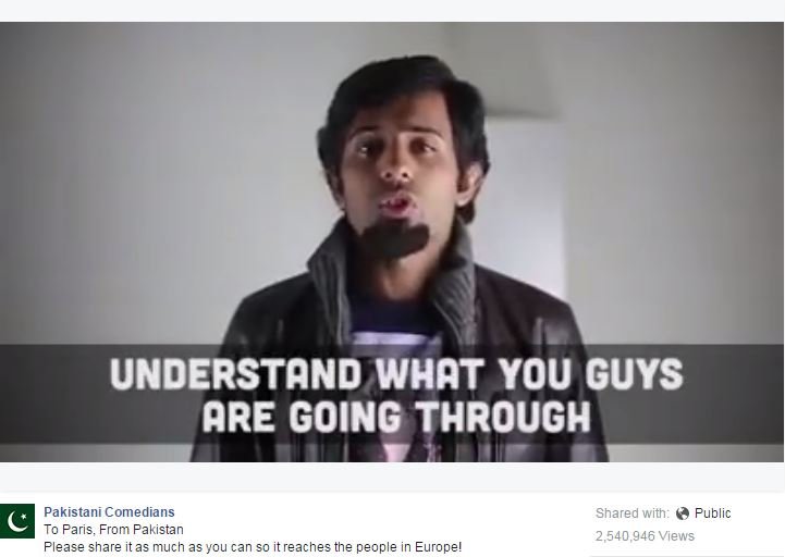 Скриншот видео пакистанских комиков, осуждающих теракты в Париже