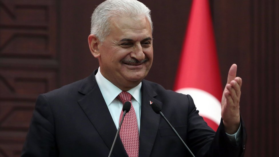Премьер-министр Турции Бинали Йылдырым на пресс-конференции в Анкаре (27 июня 2016 г.)