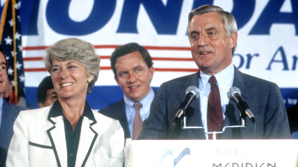 Кампания Джеральдин Ферраро и Уолтера Мондейла на съезде Демократической партии в Сан-Франциско в 1984 году.
