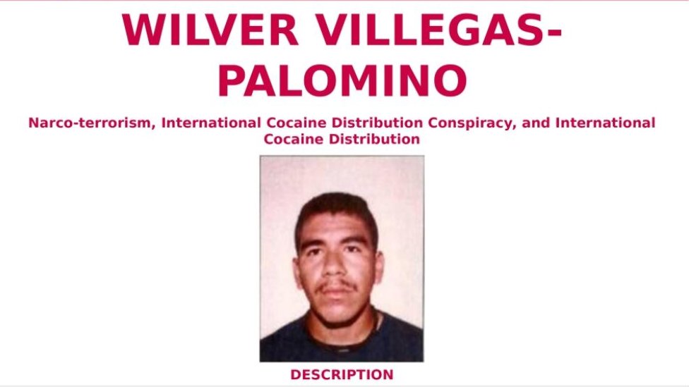 Скриншот плаката "Разыскивается ФБР" для Уилвера Виллегаса Паломино