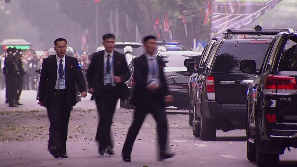 Kim Jong-un's security team in dash for cavalcade