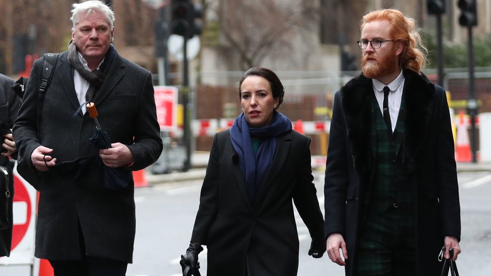 Julian Assange"s partner, Stella Moris, and WikiLeaks spokesman Kristinn Hrafnsson (left) arrive at the Old Bailey, London, ahead of a judgement in his extradition case. Wikileaks founder Assange, 49, faces an 18-count indictment, alleging a plot to hack computers and a conspiracy to obtain and disclose national defence information.