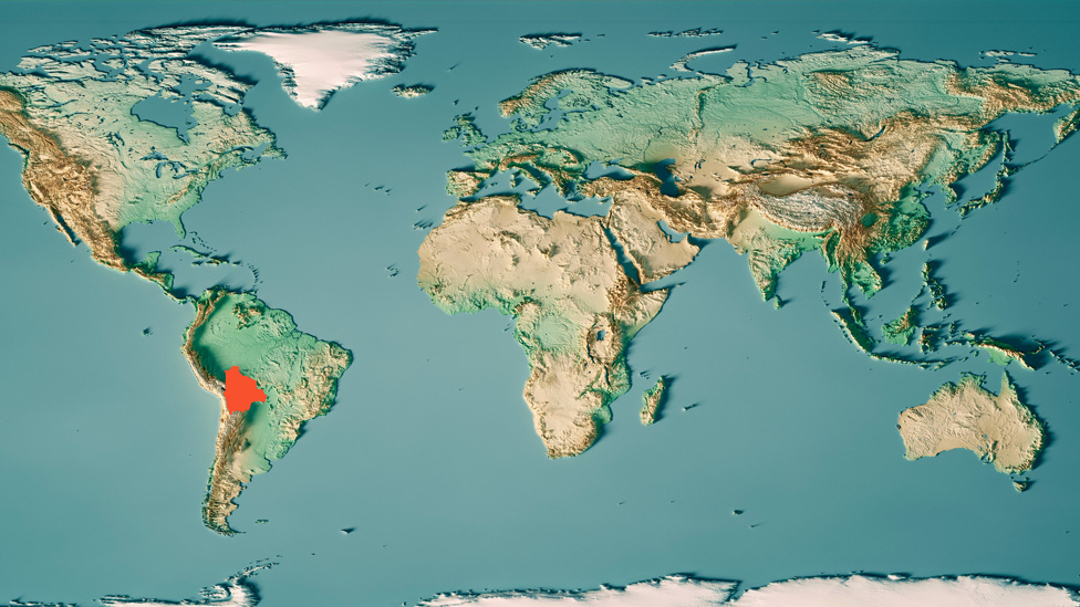 mapa sveta s bolivijom