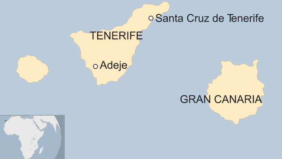 Tenerife map NO USAR. BBC. 