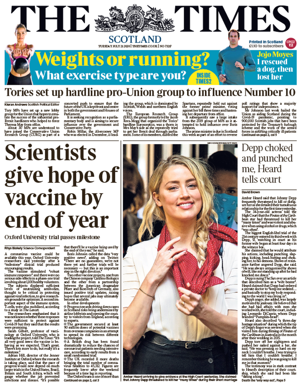 Scotland S Papers Vaccine Breakthrough And Russia S Indyref Claims c News