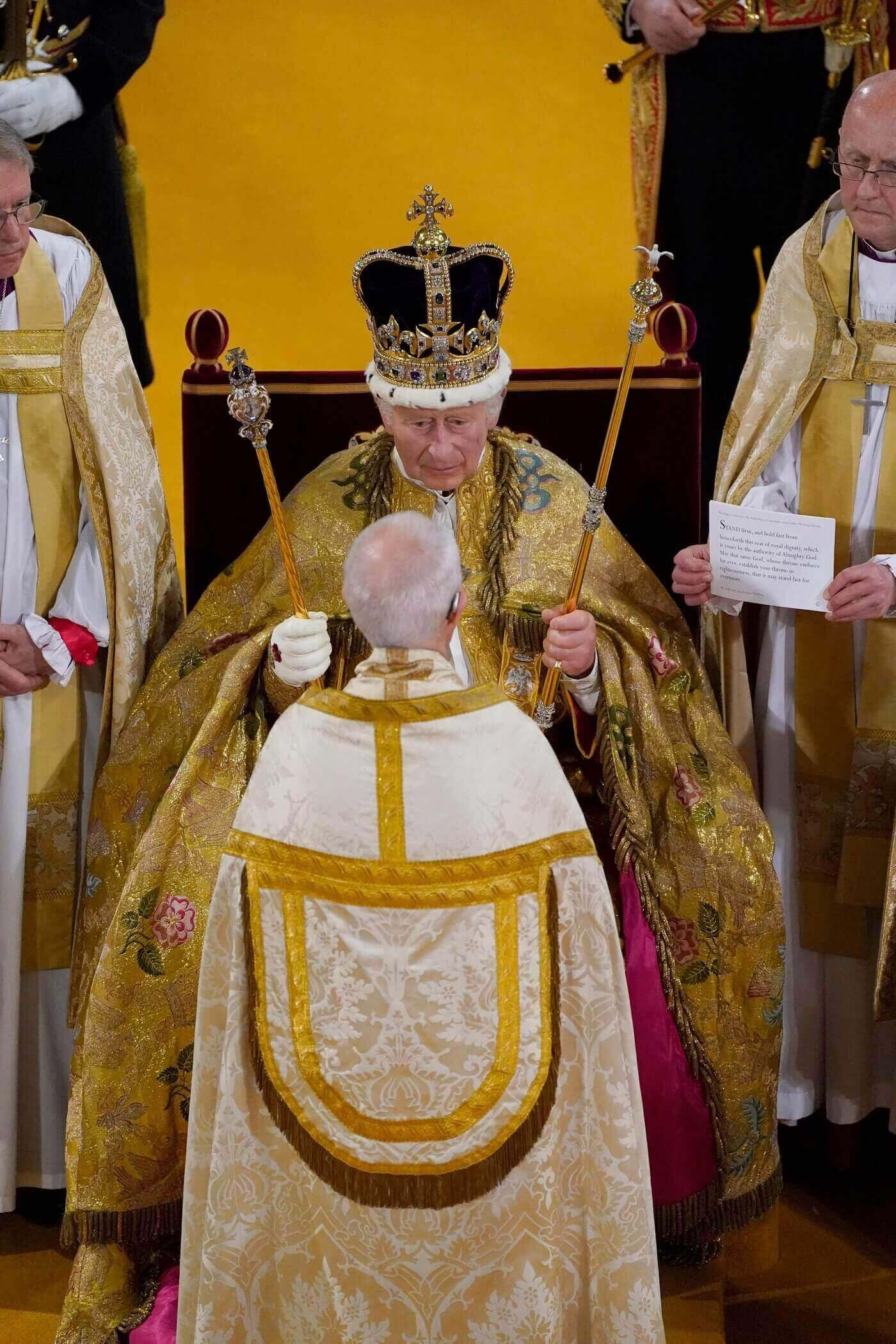 King Charles III wearing the St Edward's Crown