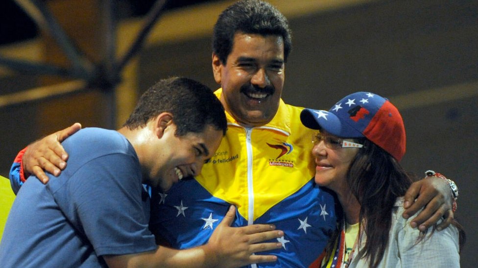 Nicolás Maduro hijo, Nicolás maduro y Cilia Flores.