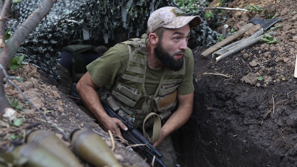 Ukrainskiй soldat na pozicii