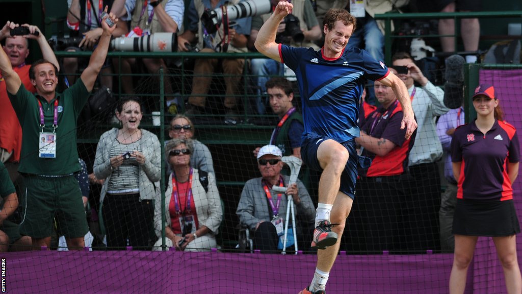 Andy Murray wins gold at the London Olympics in 2012