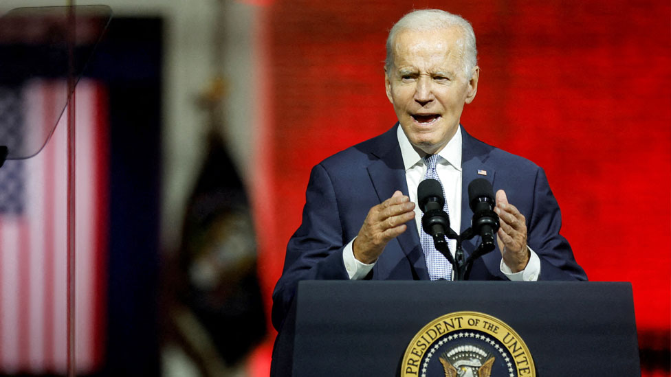 Presidente Joe Biden discursa na Filadélfia