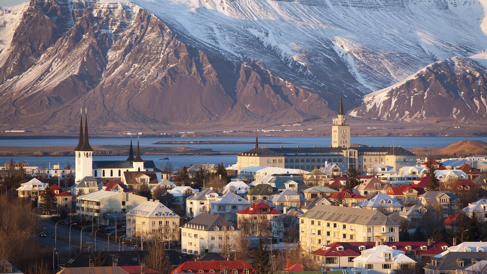 Vista da cidade de Reykjavik, na Islândia