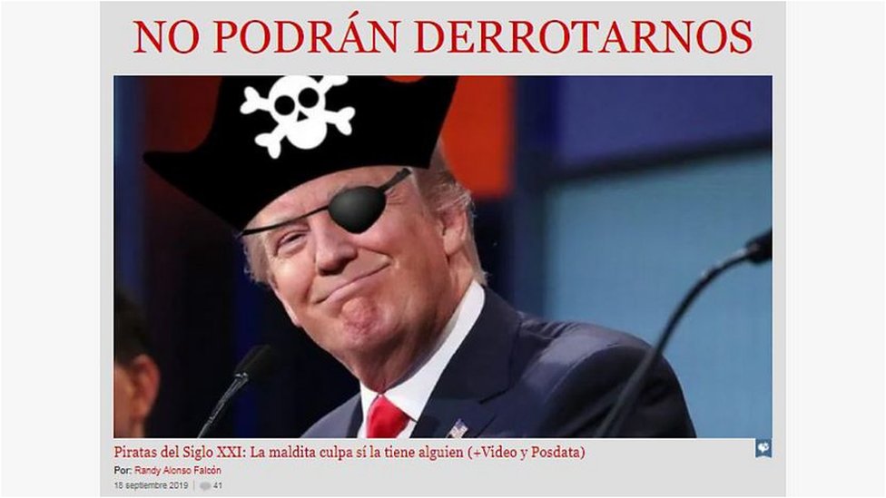 Trump visto como un pirata en medios cubanos.