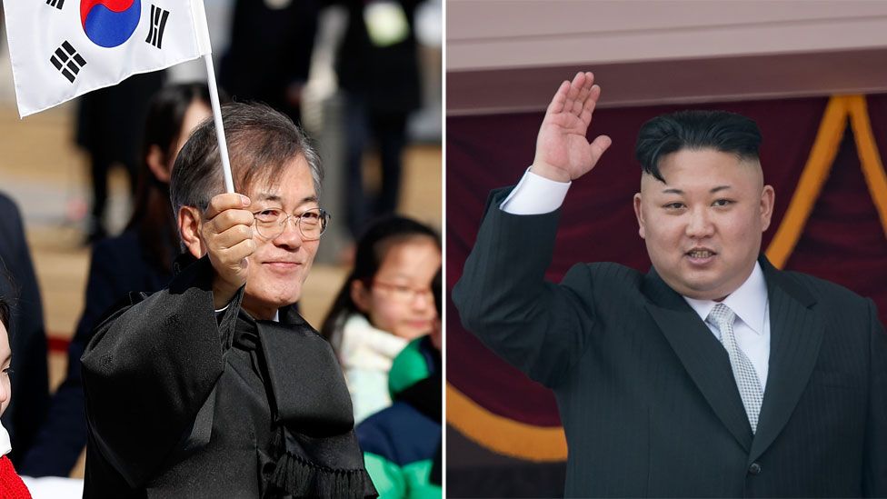 Kim Jong-un (kanan)