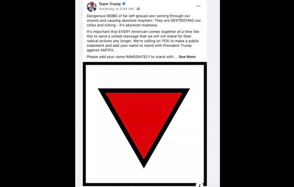 Skrinšot simbola korišćenog u Trampovoj kampanji na Fejsbuku