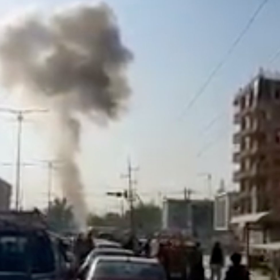 Дым от взрыва виден в Кабуле, Афганистан 9 сентября 2020 г.