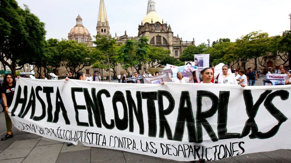 Manifestación en Guadalajara, Jalisco, de los familiares de personas desaparecidas.