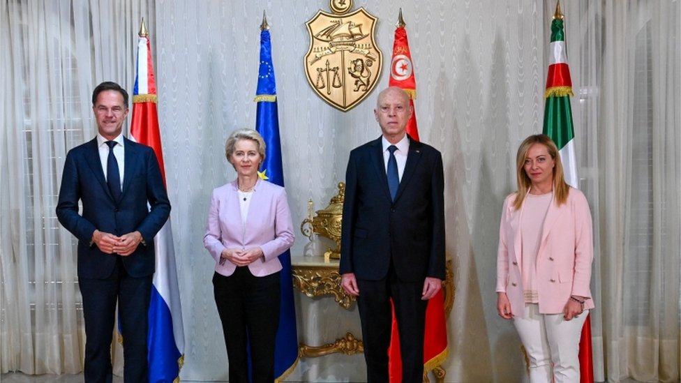 الرئيس التونسي وزعماء أوروبيون