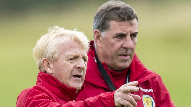 Scotland coach Gordon Strachan and assistant Mark McGhee