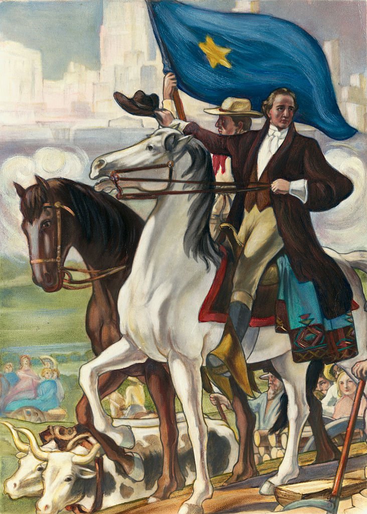 لوحة تصور الرئيس الأول لجمهورية تكساس سام هيوستن