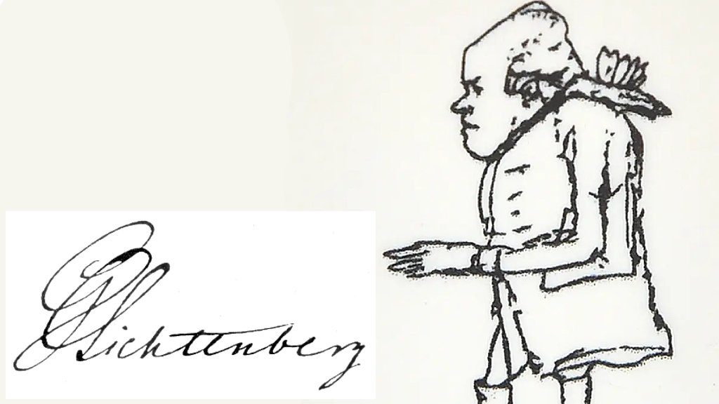 Firma y caricatura de Lichtenberg